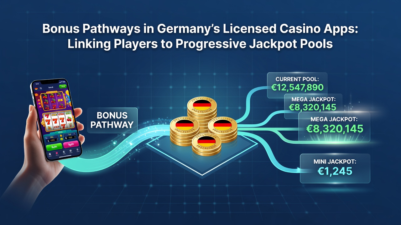 Darstellung der Netzwerkverbindung zwischen Casino-Apps und Jackpot-Pools