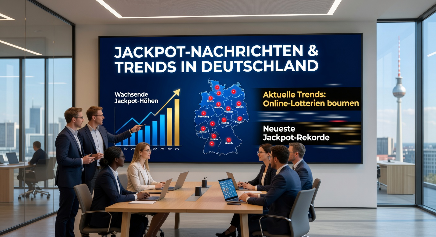 Lotto 6aus49 Ziehungskugel mit Jackpot-Betrag und Berliner Skyline im Hintergrund