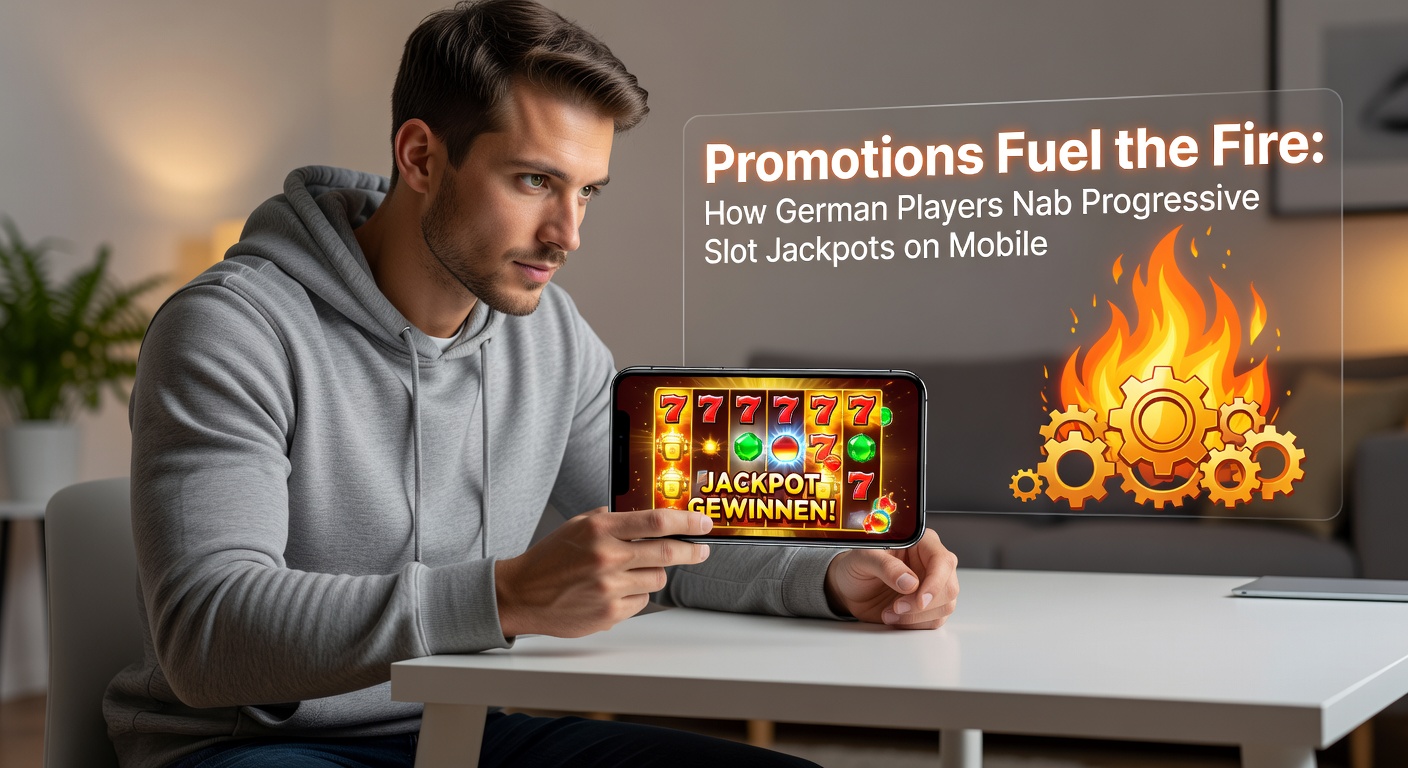 Smartphone-Display mit explodierendem progressiven Jackpot, umgeben von Promo-Bannern und deutschen Flaggen-Elementen